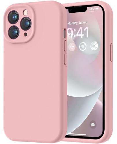 Image of LOVE 3000 Designed for iPhone 13 Pro Max Case, Premium Silicone with [Soft Anti-Scratch Microfiber Lining] Shockproof Protective Phone Case for Holsters 6.7 inch, Pink Sand