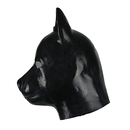 ALMYMM Hundemaske Latex Masken Petplay Hundemaske latexmaske Hunde Masken Sexspielzeug für Paar Sexspiel Sklave Cosplay Party Maskerade