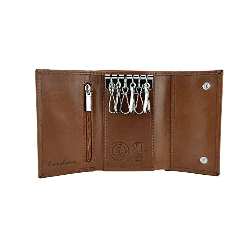 CONTE MASSIMO Llavero Hombre Mujer, Piel Verdadera (Marrón Con Bolsillo) Cover