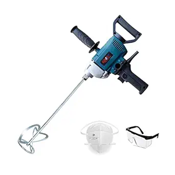 KROST Electric Handheld Paint Mixer, Cement Mixer, Portable Mortar Concrete Mixer Drill with Rod for Mixing Grout Paint Mud Plaster, Speed Adjustment Heavy Duty 1050W Electric Paint Mixer.