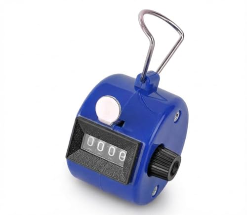 SPHTOEO Hand Tally Counter - 4 Digit Mechanical Clicker Counter for Knitting and Crochet - Handheld Lap, Pitch & People Counter with Finger Ring - No Battery Required for Teachers, Nurses, (Blue)