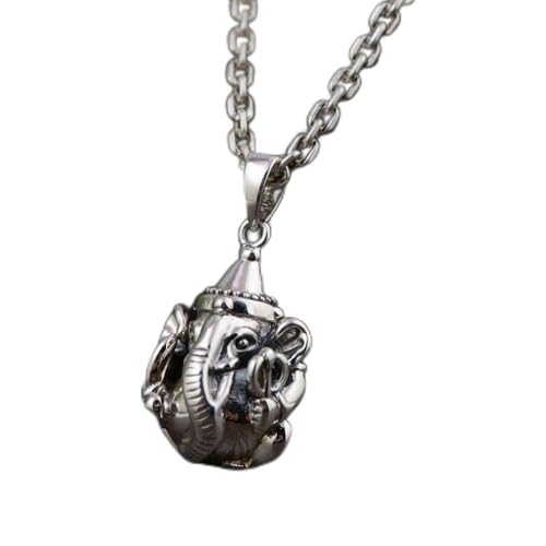 Collier éléphant en argent S925 vintage pour femme et homme style créatif gravé