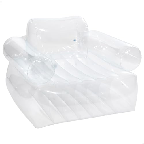 Intex 66502 Sillón Hinchable, Transparente, con Reposa Brazos, Muebles Hinchables, Medidas 109x107x79 cm, Cómodo Capacidad para 1 Persona, Peso Máx. 100 kg, Fácil de Hinchar, Portátil