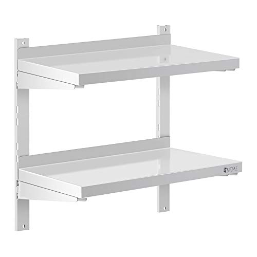 Royal Catering RCWR-600.3 Wandbord 2 Ablagen 30 x 60 cm Regal...