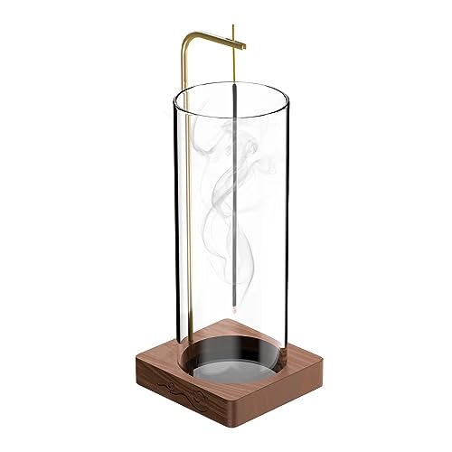Incense Holder For Sticks [Anti-Ash Flying] With Removable Glass Ash Catcher Mess-Free Incense Burner [Japanese Upside Down Incense Holder] Multipurpose For Meditation Yoga Spa Room Decor #TOP6