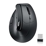 ECHTPower Ergonomic Vertical Mouse, Wireless Rechargeable Mouse with LED Display, 7-Level Adjustable DPI up to 8000, Silent & Programmable Buttons, Multi-Device Connection for PC/Mac/Laptop