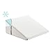 Bedluxe Wedge Pillow, 10 inch Bed Wedge Pillow for Headboard, Pillow Wedge for Acid Reflux Relief, Sleeping, Back Pain Relief, Snoring, Triangle Pillow Wedge - Cooling Memory Foam Top, White/Grey