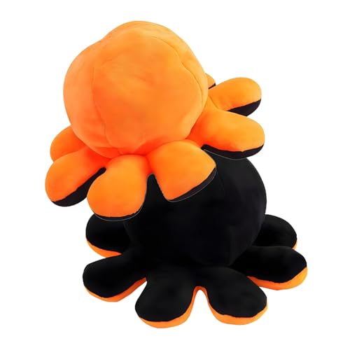 SKIPTHYBER Pulpo de peluche de pulpo, doble cara, reversible, decoración de cumpleaños, regalo para niños, niñas, amigos