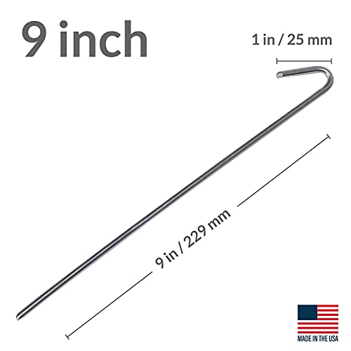 Pinnacle Mercantile 30 Pack Tent Stakes Metal Garden Edging Fence Hooks Pegs Christmas Decoration Stakes Made Usa 9 Inches Long #TOP1