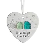 Anhänger Keramik Weihnachtsbaum | Ornament Keramik Herz Liebe | Saisonale künstlerische Dekoration...