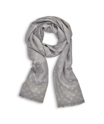 KARL LAGERFELD Womens Metallic Icon Print Lightweight Pashmina