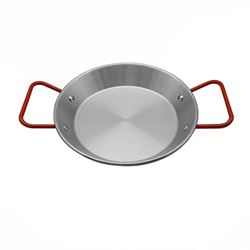 CHEOTIME Paellera Española, Sartén para Mariscos Antiadherente de Acero 304 Menos con Asas Rojas Dobles, Sartén para Parrilla para Mariscos, Olla para Cocinar en Casa Olla para (20cm)