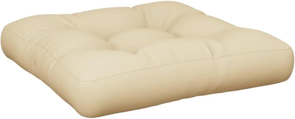 vidaXL Pallet Cushion Beige 100% Polyester 23,6 in x 23,6 in x 4,7 in