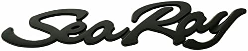 Image of 2pcs Sea Ray Searay Script Emblem 3D Badge Letters Nameplate Self-Adhesive Sticker Boat Logo 12-3 /4 inch New (Black)