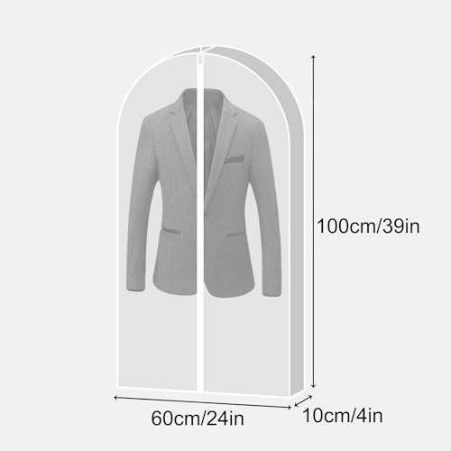 3 Pack Clothes Cover for Hanging Large Garment Bags for Hanging Clothes for Suits, Tuxedos, Dresses, Coats Dress Storage Bag(Black,60x100x10cm/24x39x4in)2