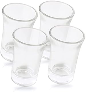 ABRUS 4Pc Heavy Base Shot Glasses 45ml | Ideal for Stocking Home Liquor Bar