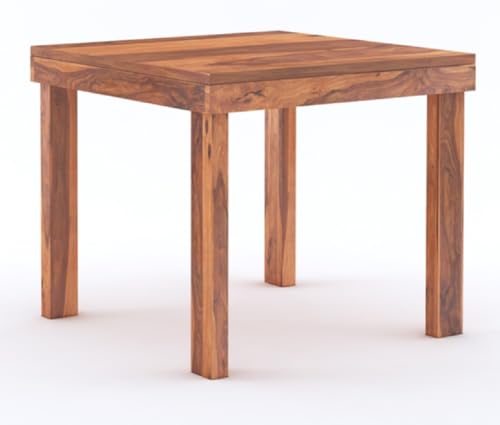 Image of MAMTA DECORATION Solid Sheesham Wood 4 Seater Dining Table Set | Four Seater Dinner Table with 4 Cushions Chairs | Dinning Table Set 4 Seater for Living Room, Hotels & Restaurant, Honey Finish