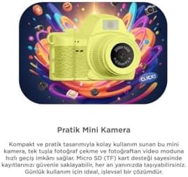 Dijital Fotoğraf Makineleri Video Mini Kamera 2K Video 128GB Destekli CMR42 Sarı - Görsel 6