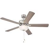 DESIGNERS FOUNTAIN Gallant 52 inch Indoor/Covered Outdoor Brushed Nickel Standard Mount Ceiling F...