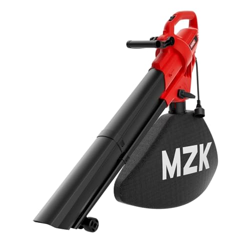 MZK 3 in 1 Electric Leaf Blower Corded, Leaf Vacuum and Leaf Mulcher, 460 CFM, 167 MPH Airflow, Corded Blowers with 40L Leaf Collection Bag for Yard, Garden
