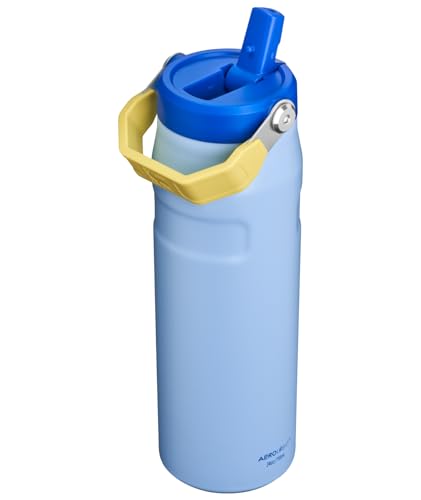 Image of STANLEY IceFlow Flip Straw 2.0 Water Bottle 24 oz | Built-In Straw with Larger Opening | Lightweight and Leak Resistant | Insulated Stainless Steel | BPA-Free | Cornflower Admiral Blue