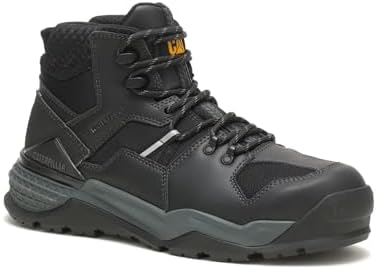 Cat Footwear Men's Provoke Mid Waterproof Alloy Toe Construction Boot, Black, 10 | Image 1