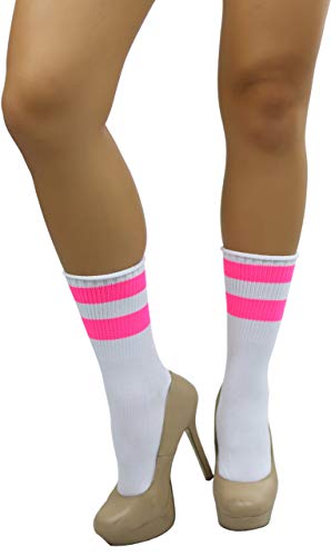 Image of ToBeInStyle Women's Acrylic Ankle Hi With Double Stripe Top Crew Fun Athletic Socks