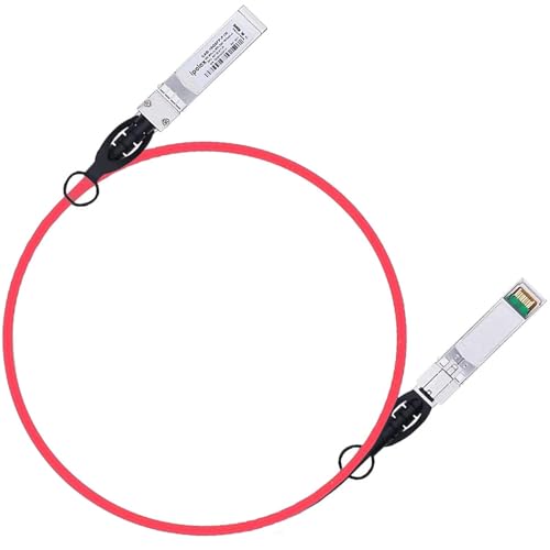 Image of ipolex 10G SFP+ Copper Cable, Red SFP+ DAC, 10GBASE-CU Direct Attach Copper Cable, 10Gb/s Passive Twinax Cable Compatible for Cisco, Ubiquiti, Meraki, Mikrotik, Intel and more. 1-meter, 1-Pack.