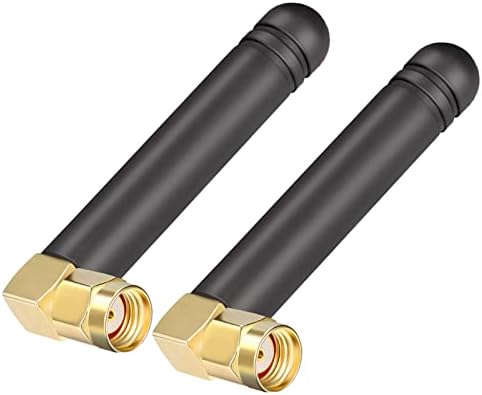 Bingfu Mini WiFi Antenna Aerial 2.4GHz 5GHz 2dBi MIMO Antenna with Right-angle RP-SMA Male Connector 2-Pack for WiFi Router Network Card USB Adapter Video Surveillance Monitor
