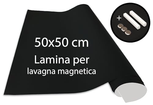 Cuadros Lifestyle Board Foil 50x50 cm | Pellicola magnetica e autoadesiva per lavagne in vinile | Lavagna magnetica | Pellicola magnetica | incl. gesso + magneti | Nero