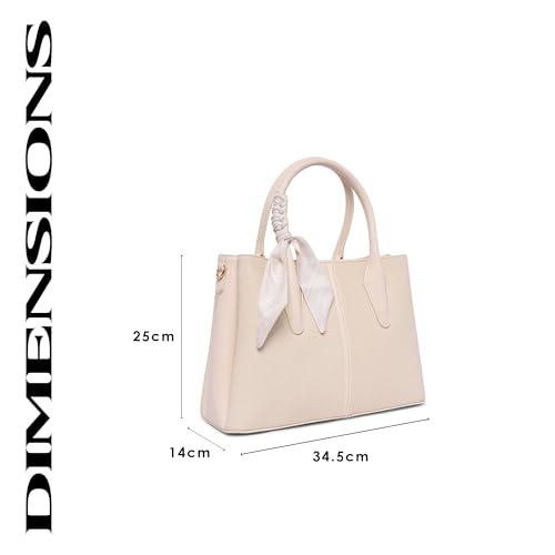 Image of Akiki London Women's Lewisham 34 Satchel Handbag|comes with Scarf|Ladies Handbag for work|Easy to carry|Premium Textured Fabric Material