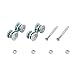 2pcs Sliding Door Roller Track Roller Wheels with Box Rail Strut Channel, Steel Double Wheel Rail Hanging Trolley Silver Sliding Track Roller Hanging Barn Door Rail Trolley Wheel