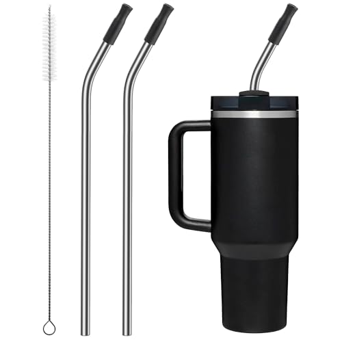 Bluwing Replacement Metal Straws with Silicone Tip for 40oz Stanley Cup
