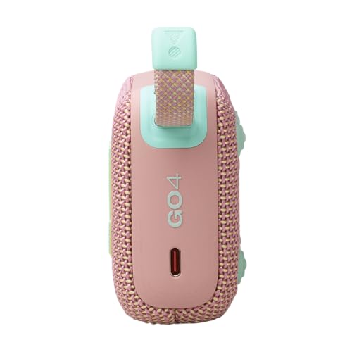 JBL GO 4, Enceinte Bluetooth ultra-portable, son JBL Pro, basses percutantes, 7 heures d'autonomie, fonction Playtime Boost, résistante à l'eau et à la poussière IP67, rose
