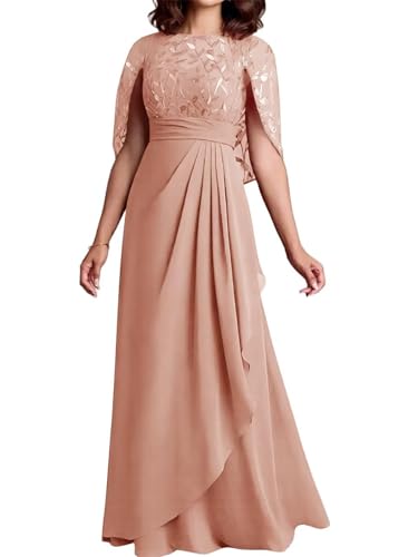 Robe de soirée formelle en mousseline chic pour mère de la mariée ZMKI788