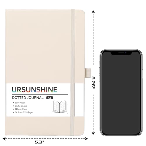 Carnet à points en cuir noir avec papier épais premium 13x21 cm