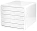 HAN Schubladenbox i-BOX, Schreibtischbox mit 5 Schubladen bis A4/C4, Auszugsperre, diskretes Beschriftungskonzept - reddot design award - für Ordnung am Schreibtisch, 1551-12, hochglänzend weiß