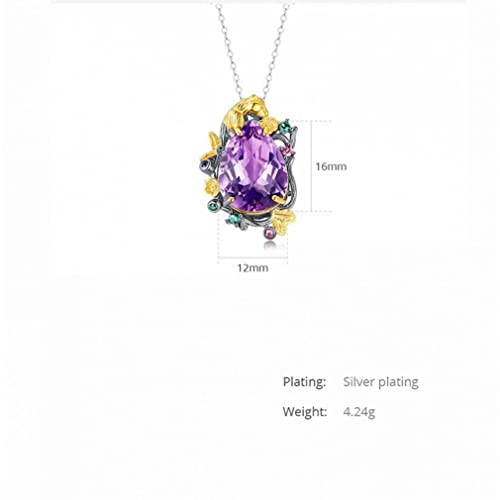 Pendentif améthyste violette en argent 925 pour sublimer vos soirées - 4