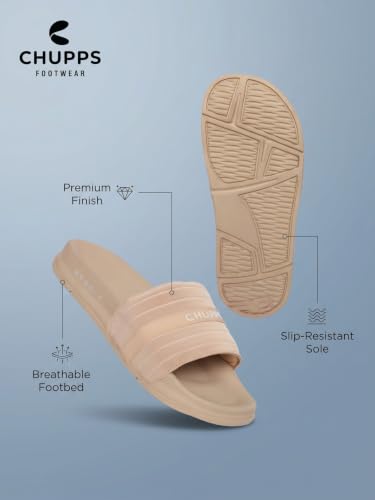 Image of CHUPPS STITCH Women's Comfort Slippers | Elegant Lightweight Slip-On Footwear with Soft Cushioned Footbed | Stylish Casual Slippers for Daily Wear, Home, Walking & Outdoor