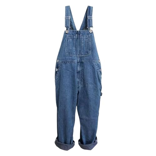WOLONG overol holgado hombre pantalones de mezclilla rectos vaqueros cargo 52