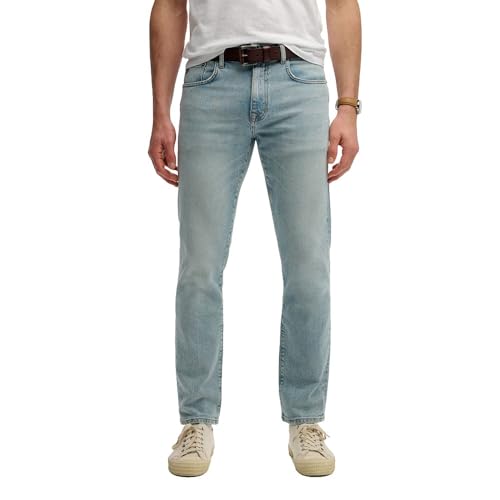 Superdry Unisex Vintage Slim Straight Jeans Hose, Blau (Heavy Stonewash Blue), 32