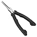ENGINEER Compact Precision Compact Long Nose Pliers (Needle tip),Professional Grade, ESD Safe with Carbon Steel Jaws. Made in Japan. ps-03,Black,141mm