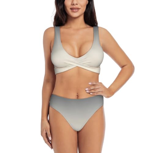 Bikini croisé dégradé femme maillot de bain deux pièces push-up réglable confortable
