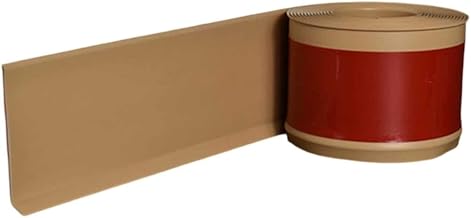 babominimer Rodapié autoadhesivo de PVC de 4 m, impermeable, para la oficina en casa, con adhesivos de silicona, 8 cm de altura (marrón claro)