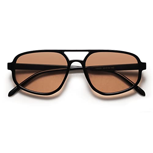 SOJOS Aviator Sunglasses for Women & Men, Retro, Double Bridge, Trendy lightweight, 90s Shades SJ2247