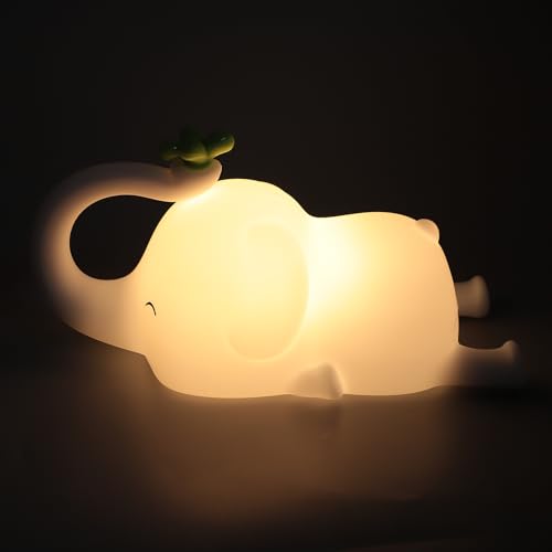 Lámpara de mesa infantil elefante silicona con luz USB miniatura 6