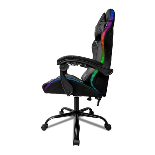 Cadeira Gamer TGT HR RGB | Reclinável 135° | Couro PU | LED RGB | Almofadas Lombar e Pescoço | Preto | TGT-HR-RGB01 glide