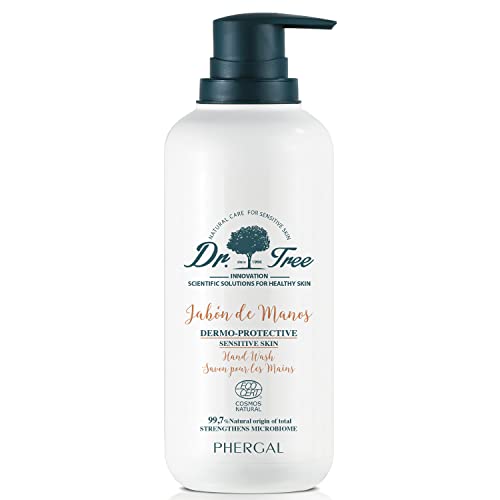 Dr. Tree Jabón de Manos Dermoprotector, Pieles Sensibles, Hidratante, Antibacteriano, Airless, 99% Ingredientes Naturales, Sin Sulfatos SLE, SLS, Sin parabenos, Sin siliconas, ECOCERT, 400ml