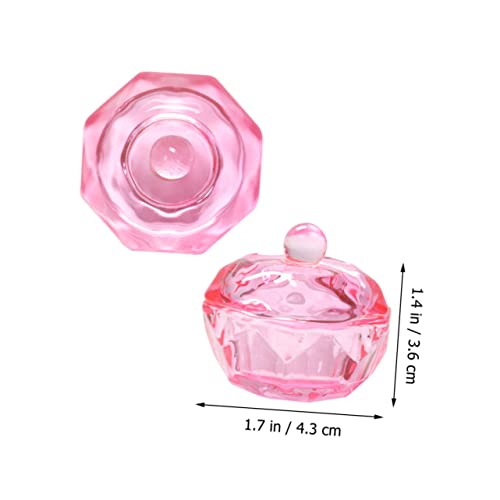 Healeved 2pcs Pink Crystal Dappen Dish con Tapa miniatura 7