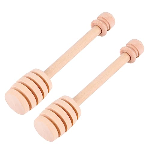 HEALLILY Honey Dispense Drizzle Stick 8 Pack Wooden Honey Stirring Stick for Tea Food Safe Comfortable Grip Reusable